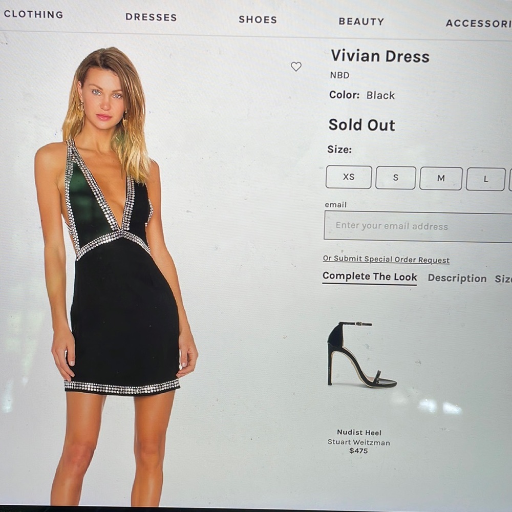 NBD Vivian dress xs sold out on Revolve